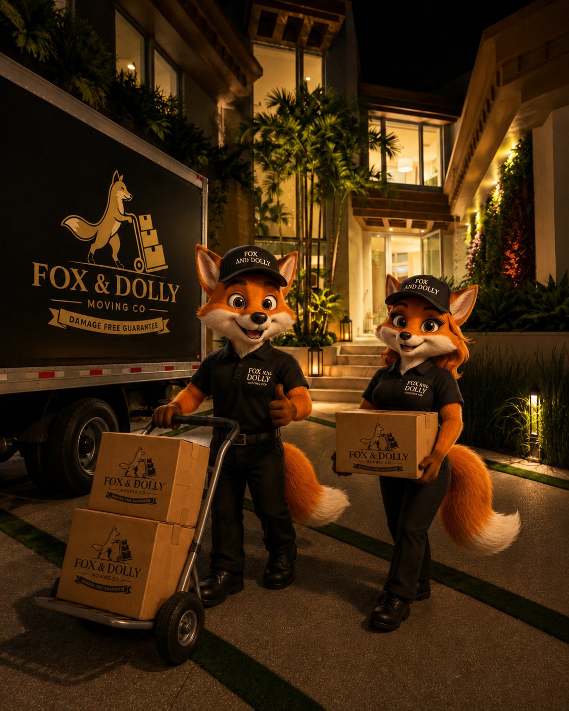 Fox & Dolly Moving Co. team at a luxury Naples home