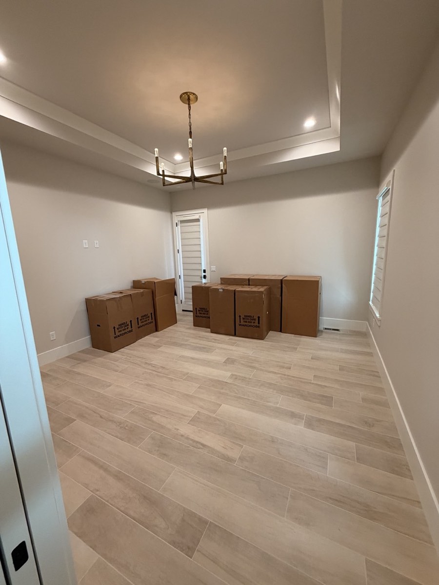 A completed move in a bright new home